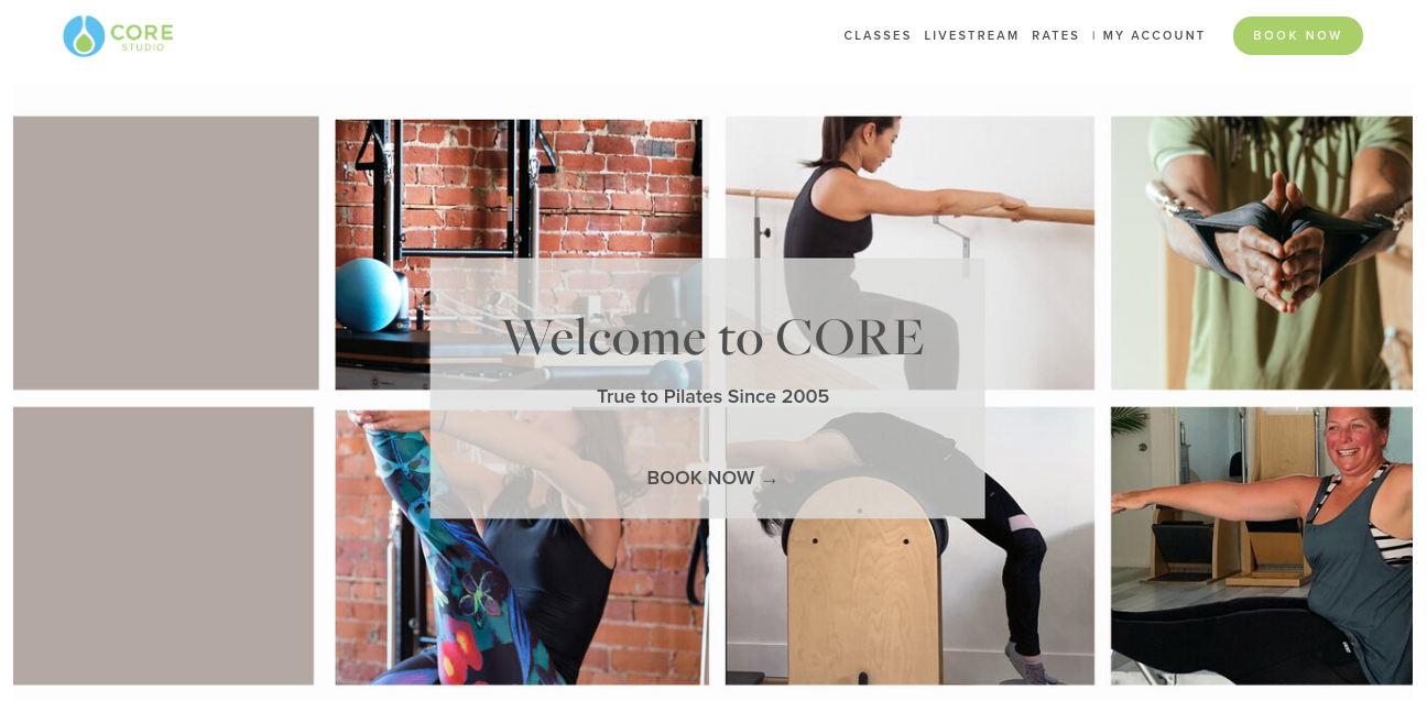 Site Web de Core Studio Pilates