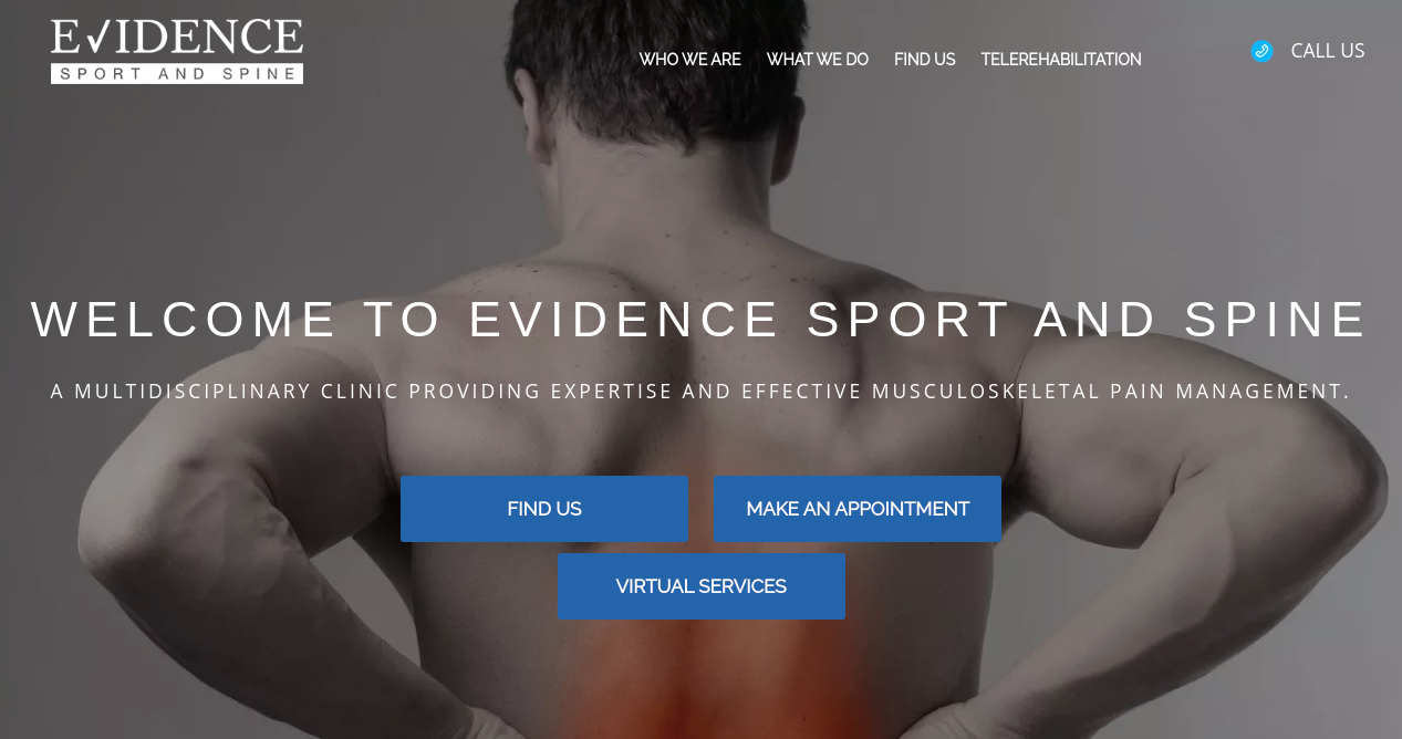 Evidence Sports and Spine Website