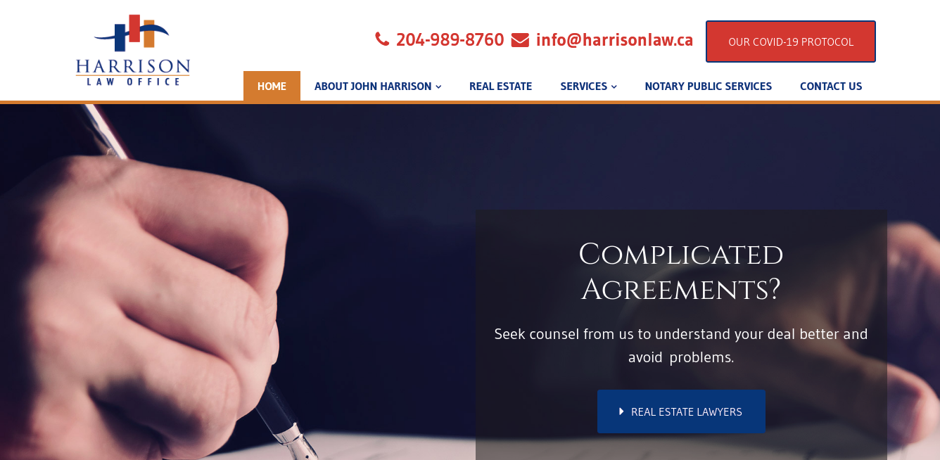 Site Web du cabinet d'avocats Harrison