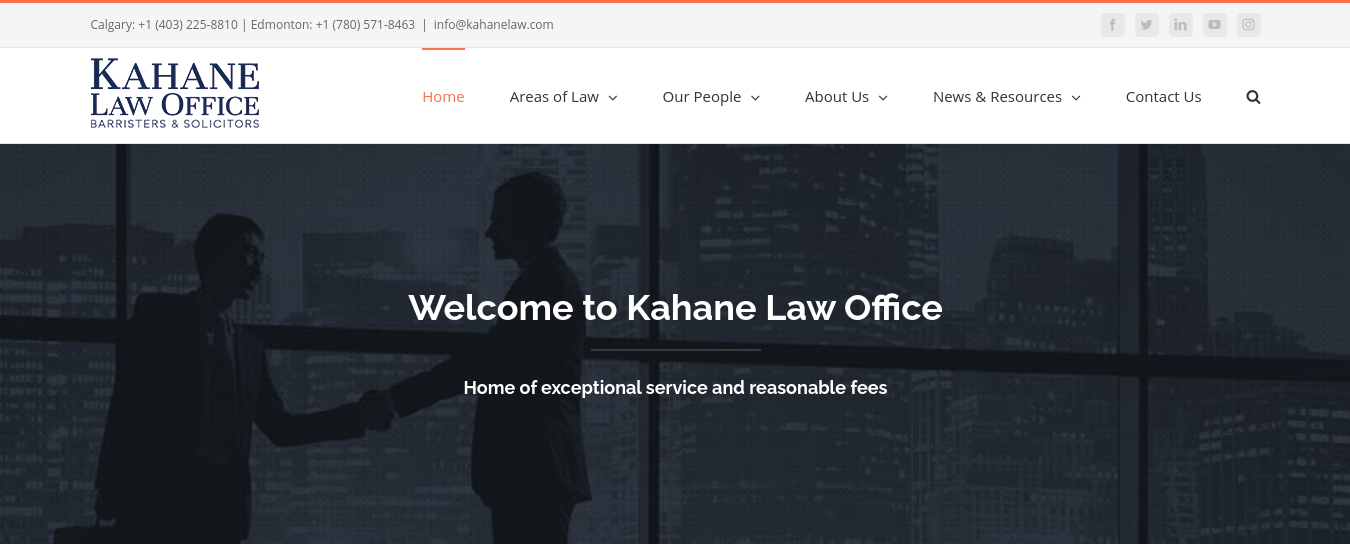 Kahane Law Office Website