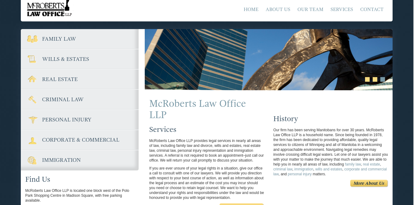 Site Web du cabinet d'avocats McRoberts LLP