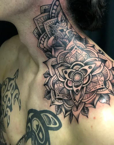 Skull And Lotus Tattoo