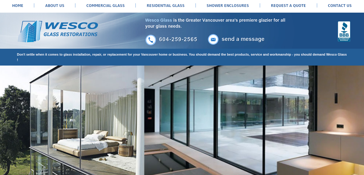 Wesco Glass Inc. Website