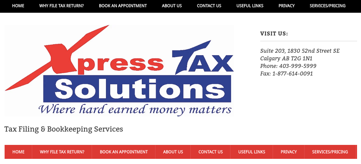 Site Web des solutions fiscales Xpress