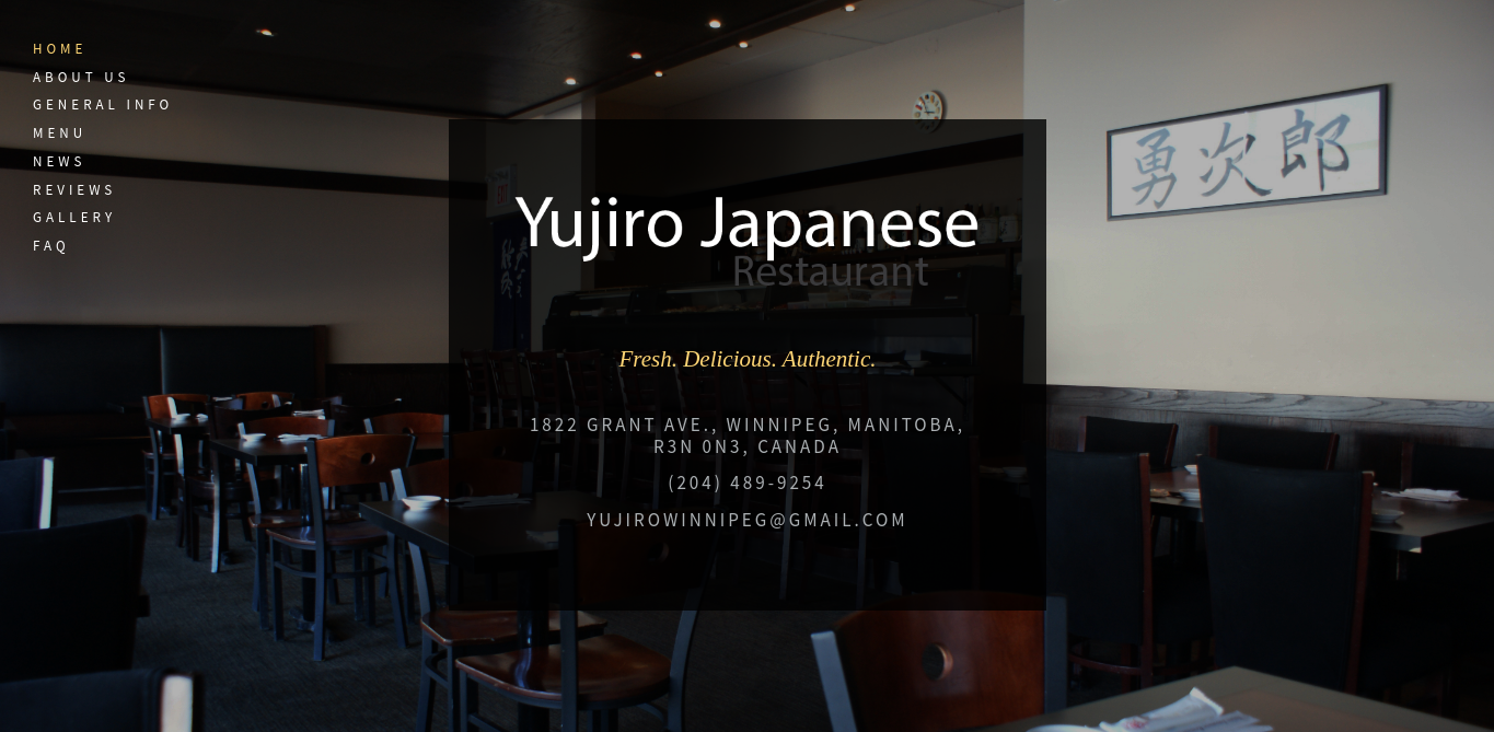 Yujiro Japanese Restaurant Website
