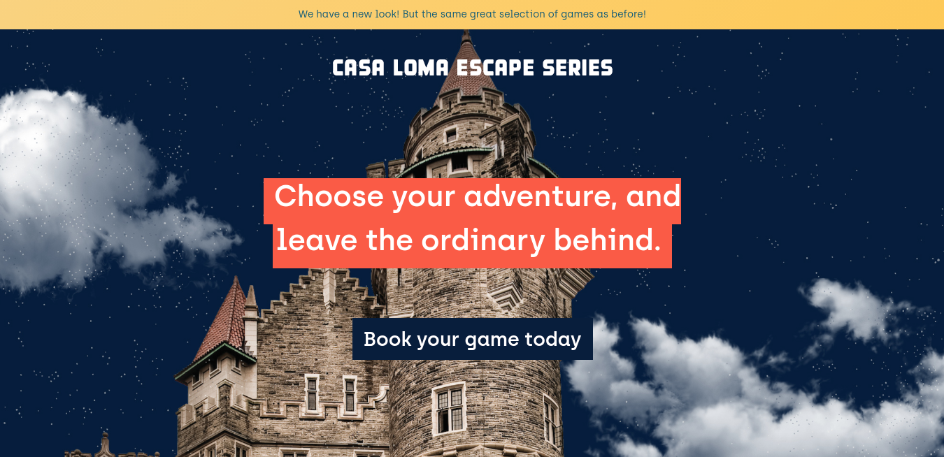 Casa Loma Escape Series Website