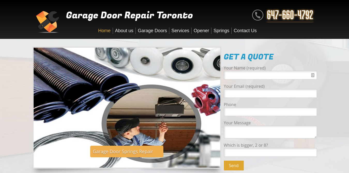 Réparation de porte de garage Site Web de Toronto