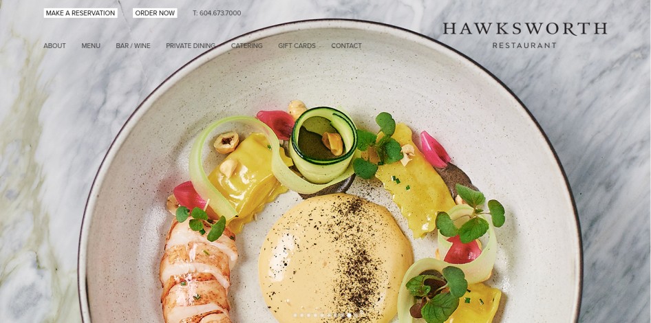 Site Web du restaurant Hawksworth