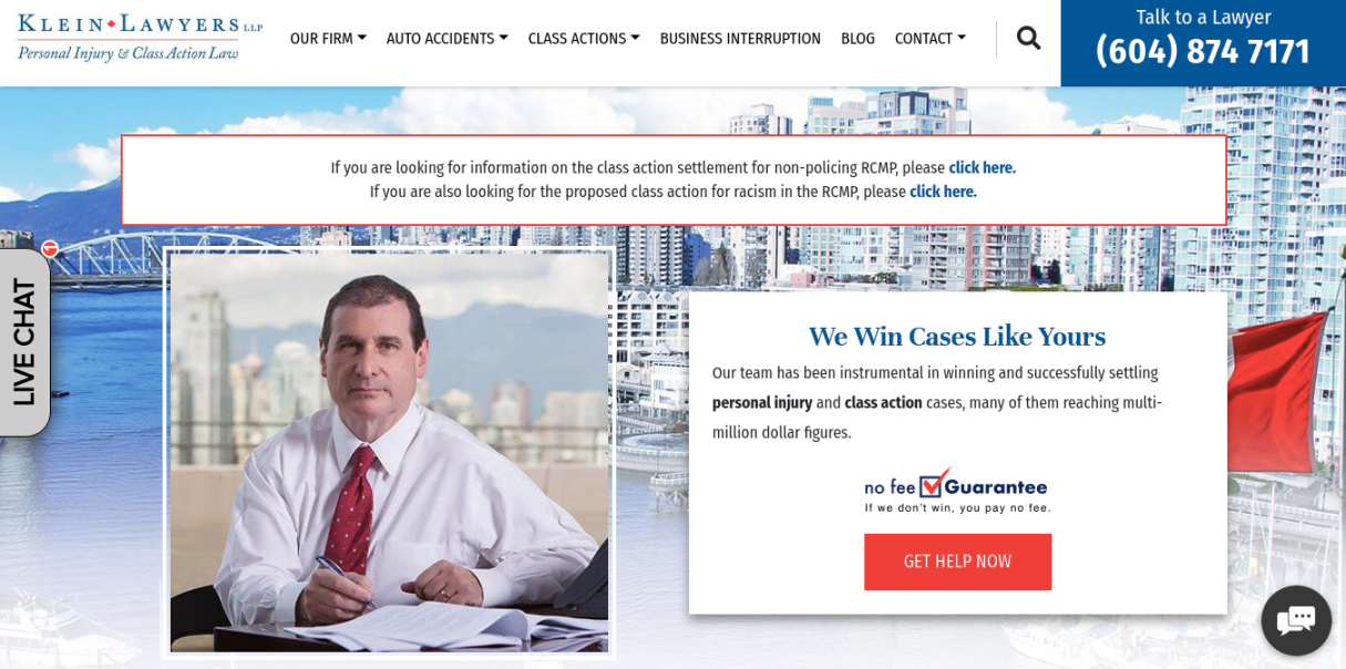 Klein Lawyers LLP Website