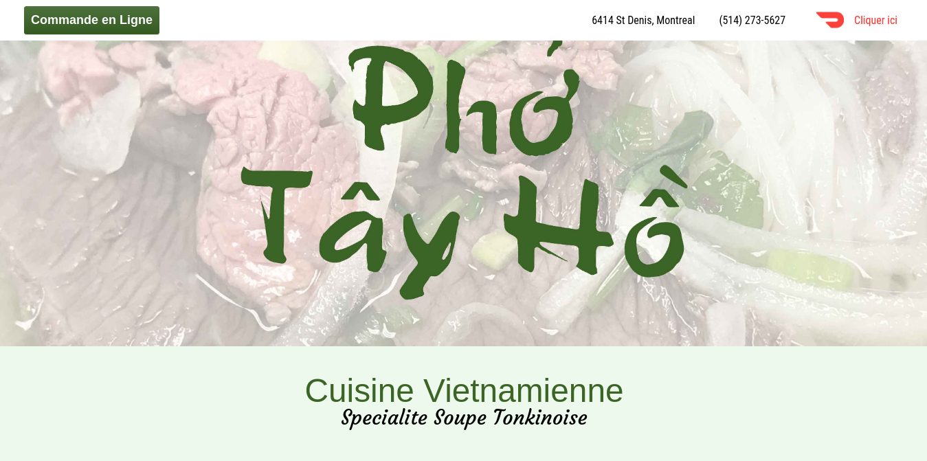 Pho Tay Ho Website