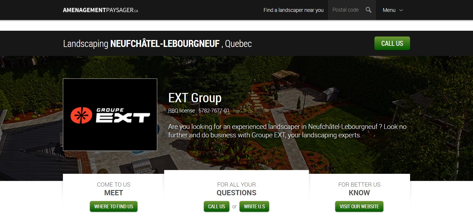 groupe ext lanscaper in quebec