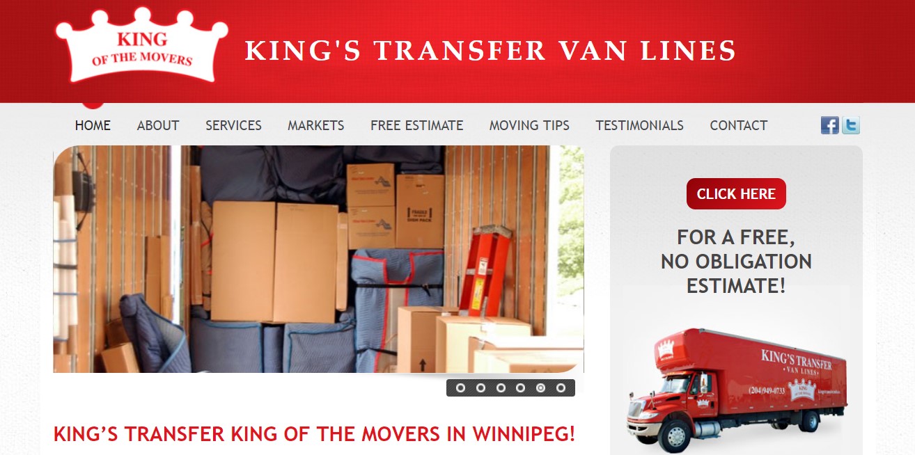 kings transfer van lines moving service in winnipeg