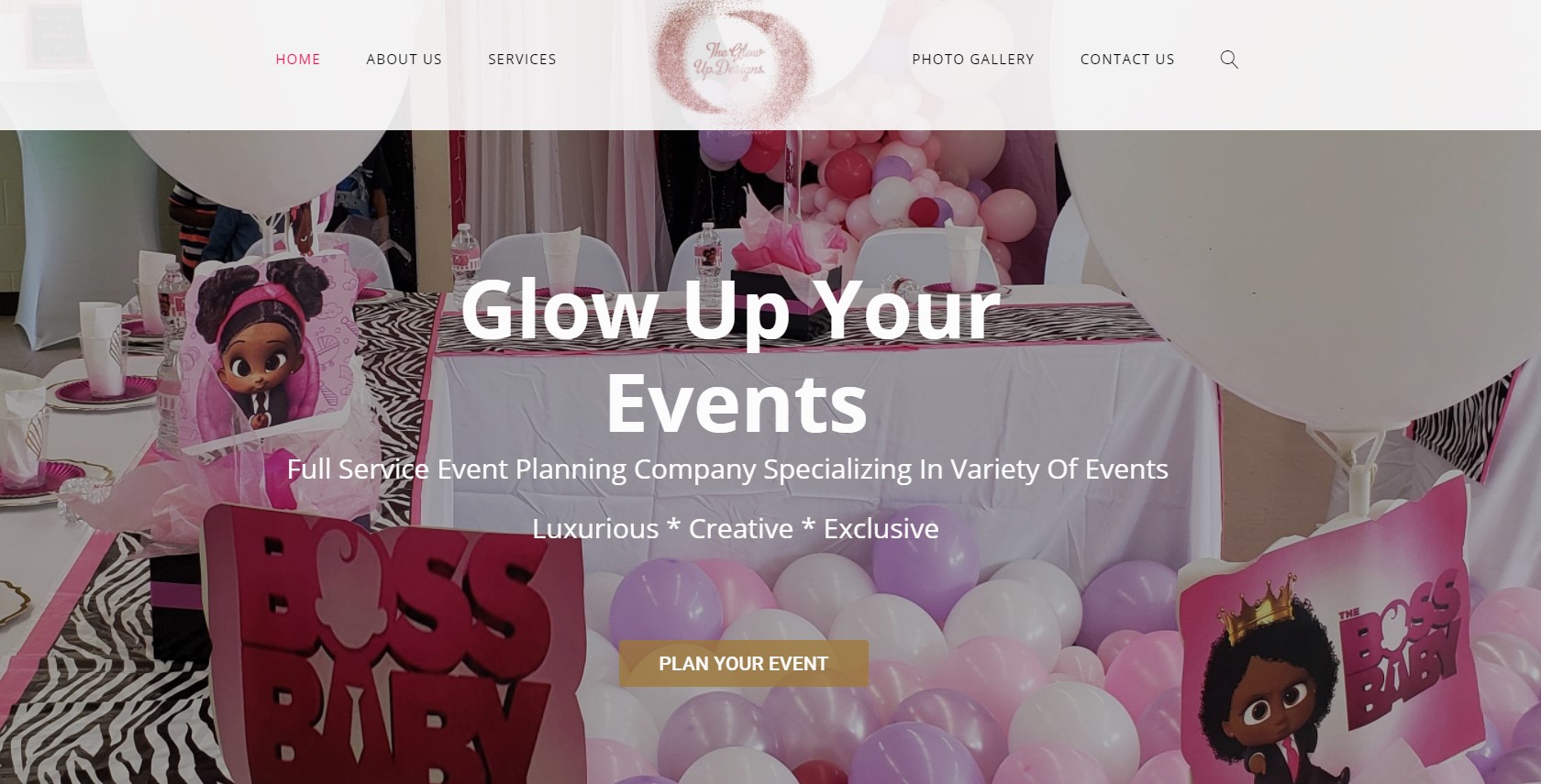 the glow up designs party planner in edmonton