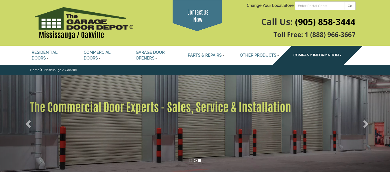 The Garage Door Depot Website