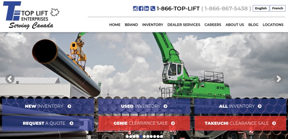 Top Lift Enterprises Website