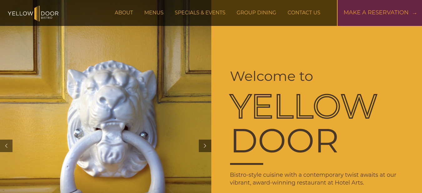 Yellow Door Bistro Website