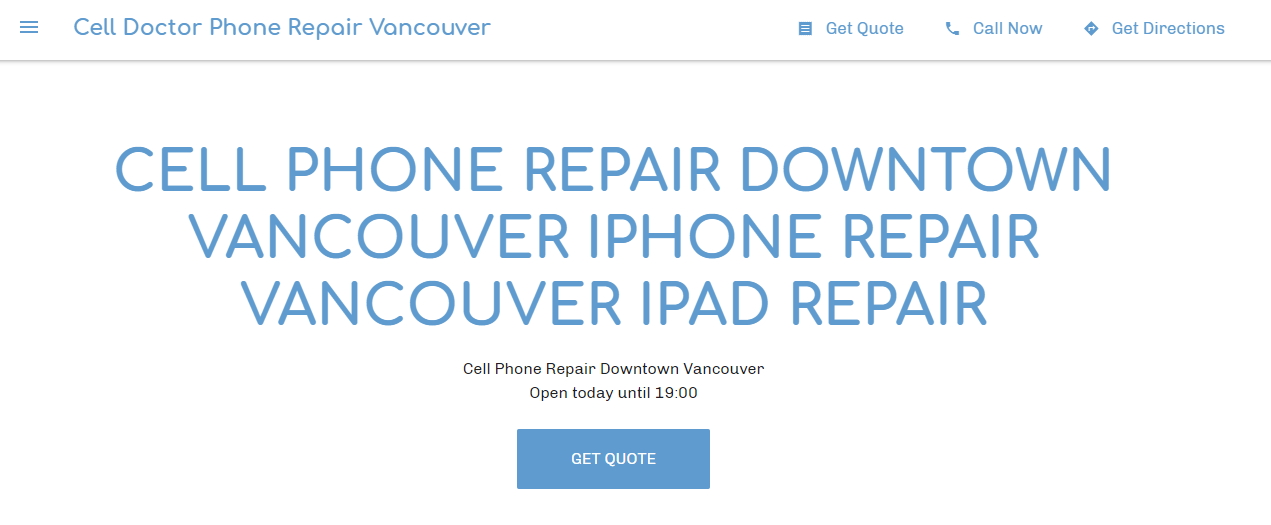 Réparation de téléphone de médecin cellulaire à Vancouver