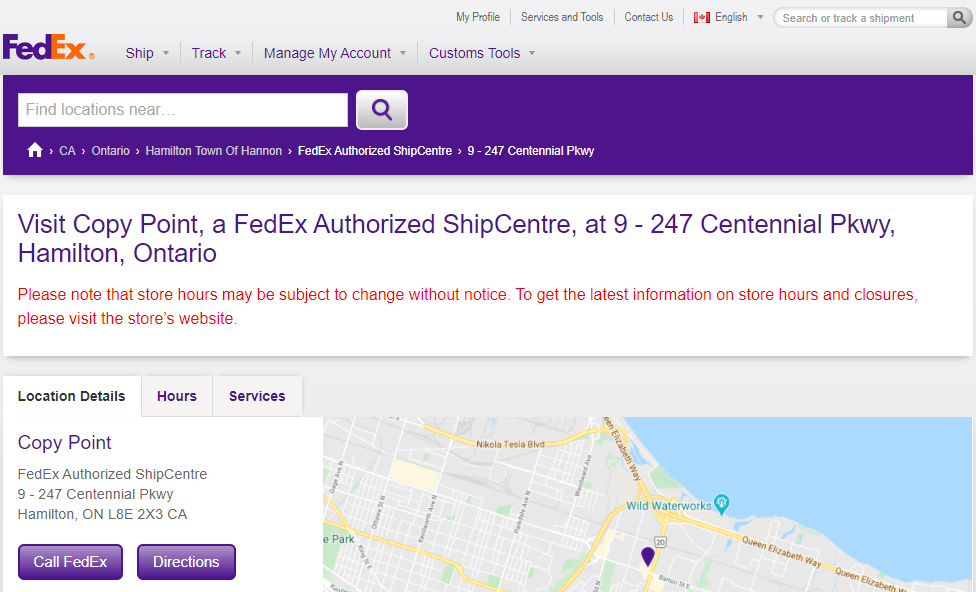 Centre d'expédition agréé FedEx
