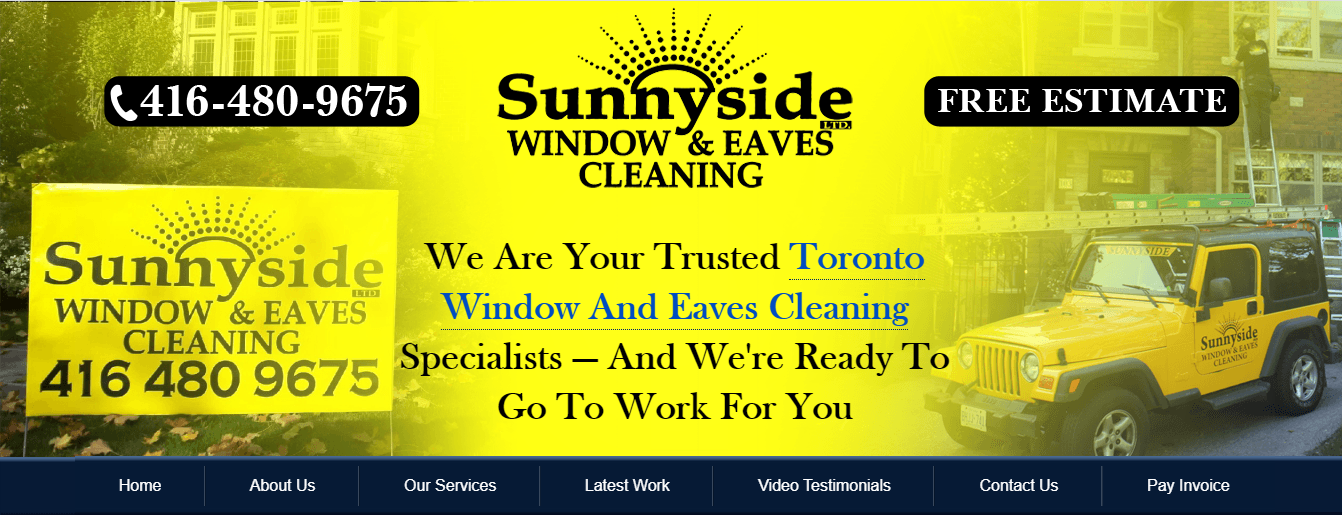 Nettoyage des fenêtres et des avant-toits de Sunnyside